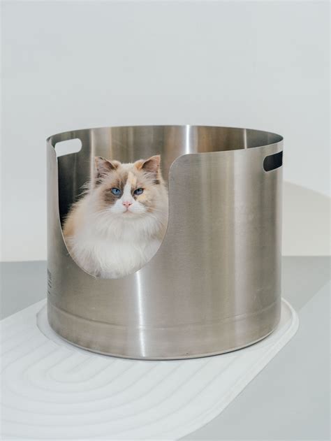 stainless steel hooded litter box|metal litter box with lid.